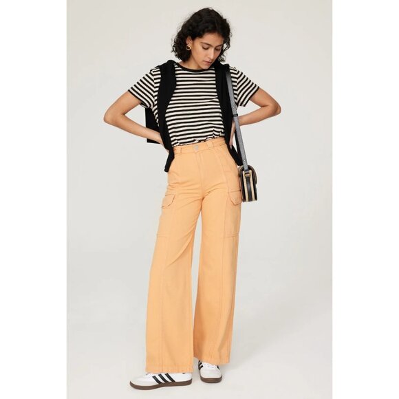 Hudson Pants - Hudson Jeans Wide-Leg Cargo Pants in Peach